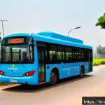 Home 17 콩고 공화국 대중교통 이용 방법 - A bustling modern bus stop in the Republic of Congo featuring a large digital display board showing ...